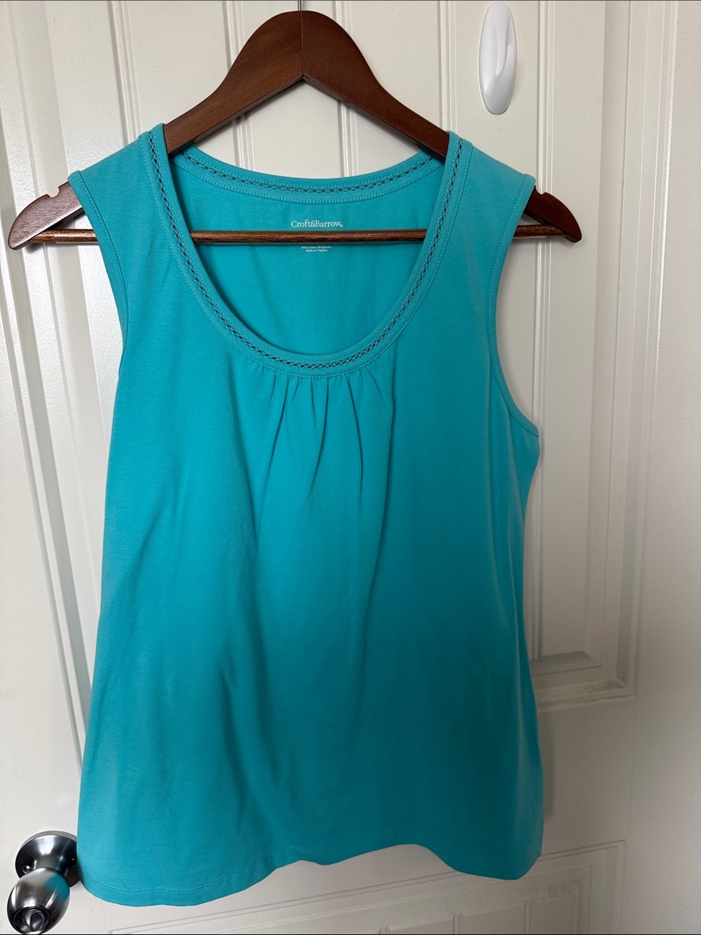 croft & barrow Turquoise Scoop Neck Sleeveless Top